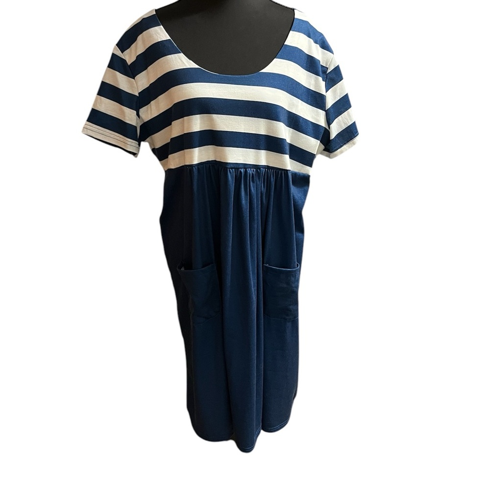 Striped Blue and White Dress
